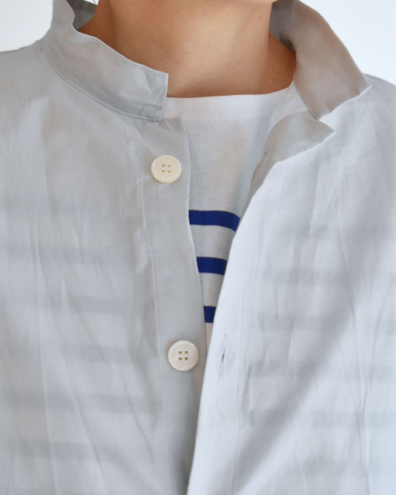 Cuff Ruffle Oversized Shirt in SilverGray