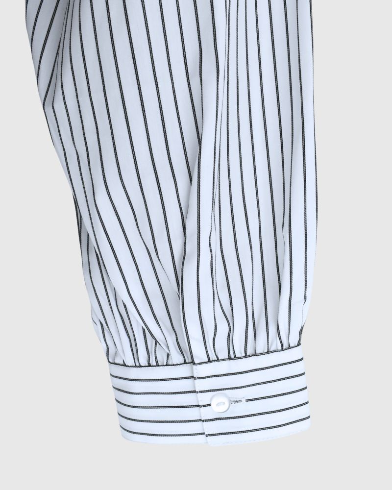 Knit vest layered striped shirt dress 'APOLU' in OffWhite