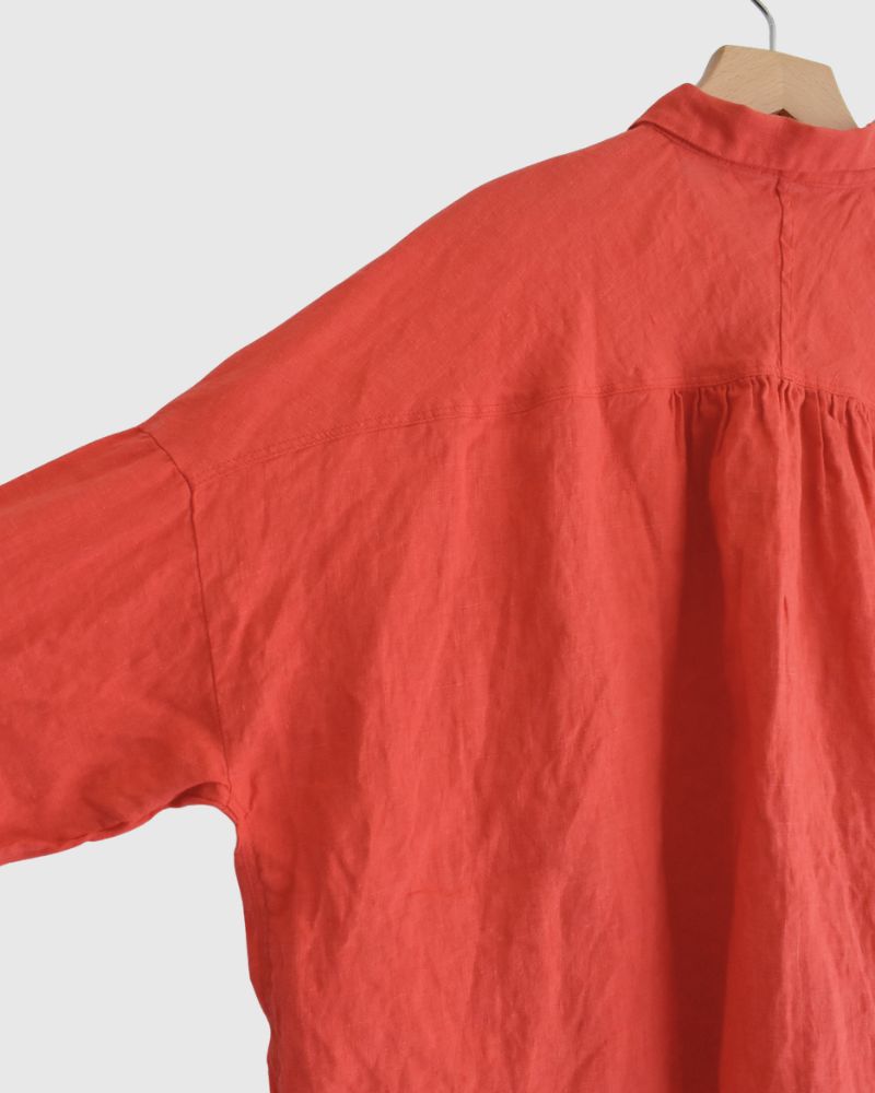French Linen Shirt in Red