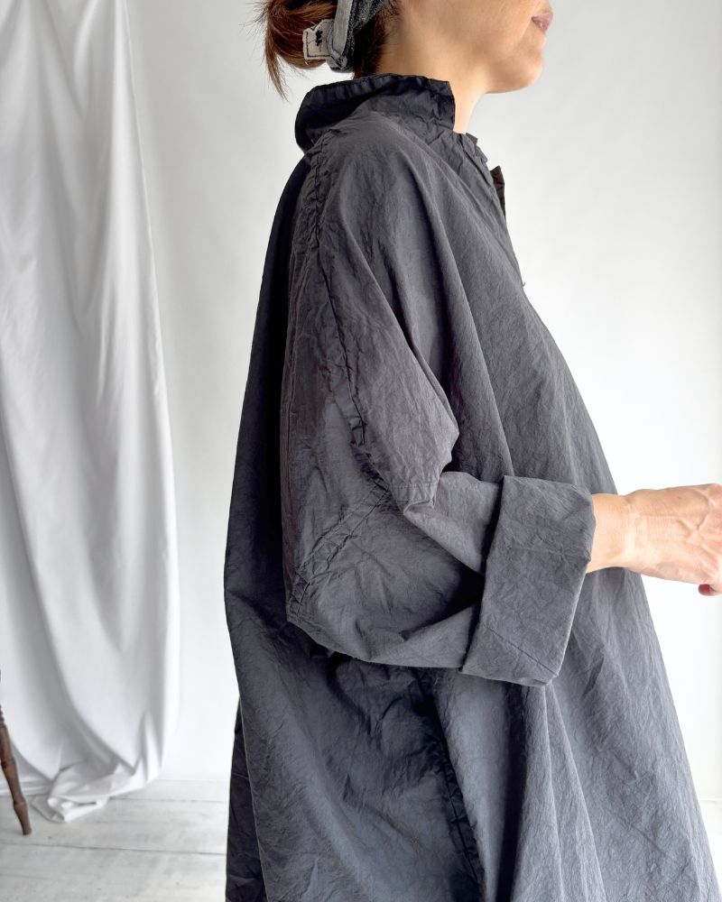 Cotton wide silhouette dress in Gray