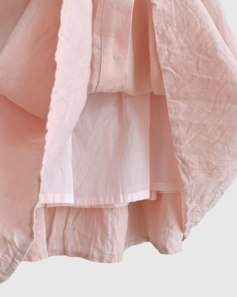 French Linen Skirt in Pink