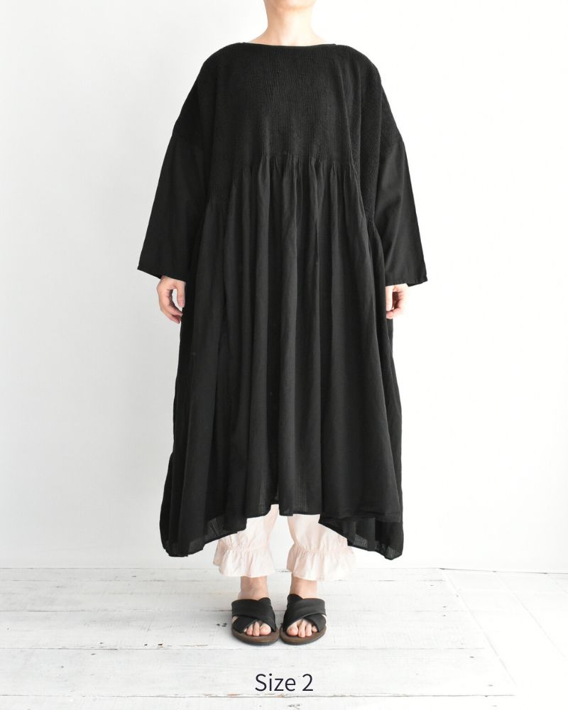 MINI PINTUCK PULLOVER DRESS in Black