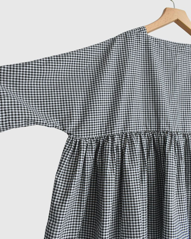 Ruffle Dress in BlackGingham
