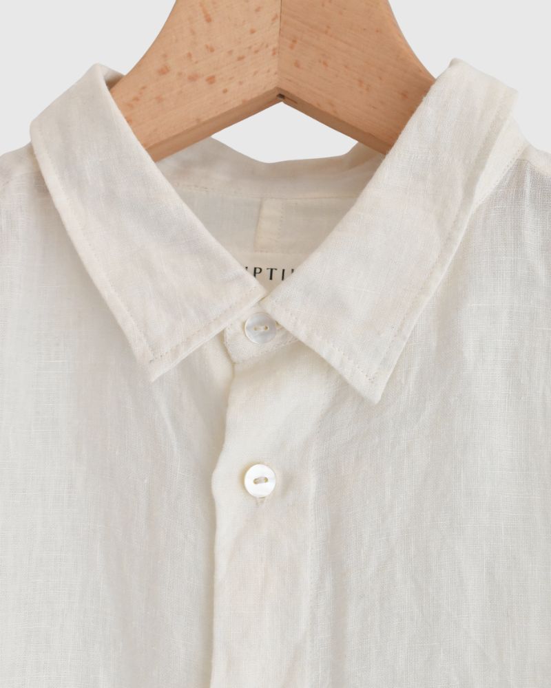 Handwoven 60×60 Linen Square Shirt in White