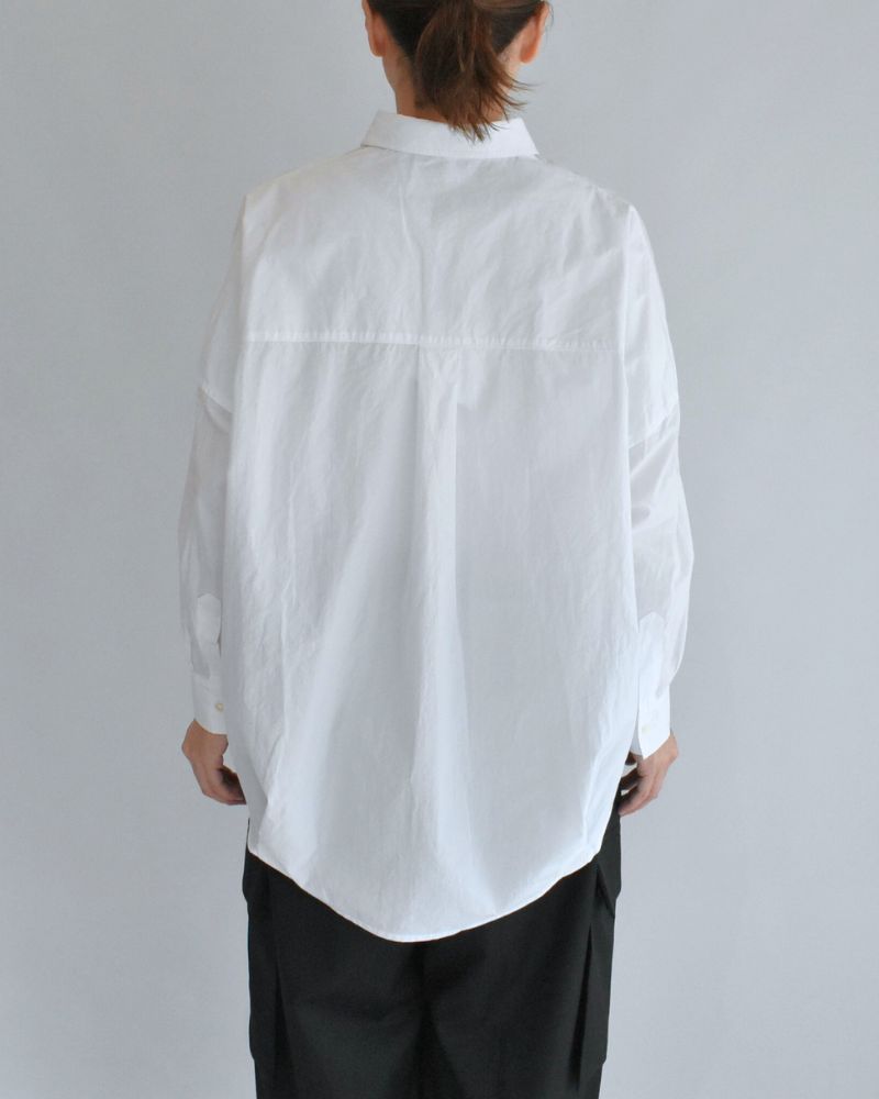 Tuck Cocoon Shirt in White