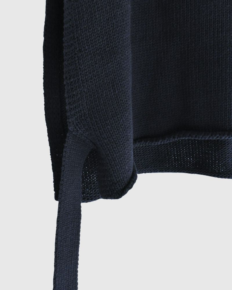 Ribbon knit vest in NavyBlack