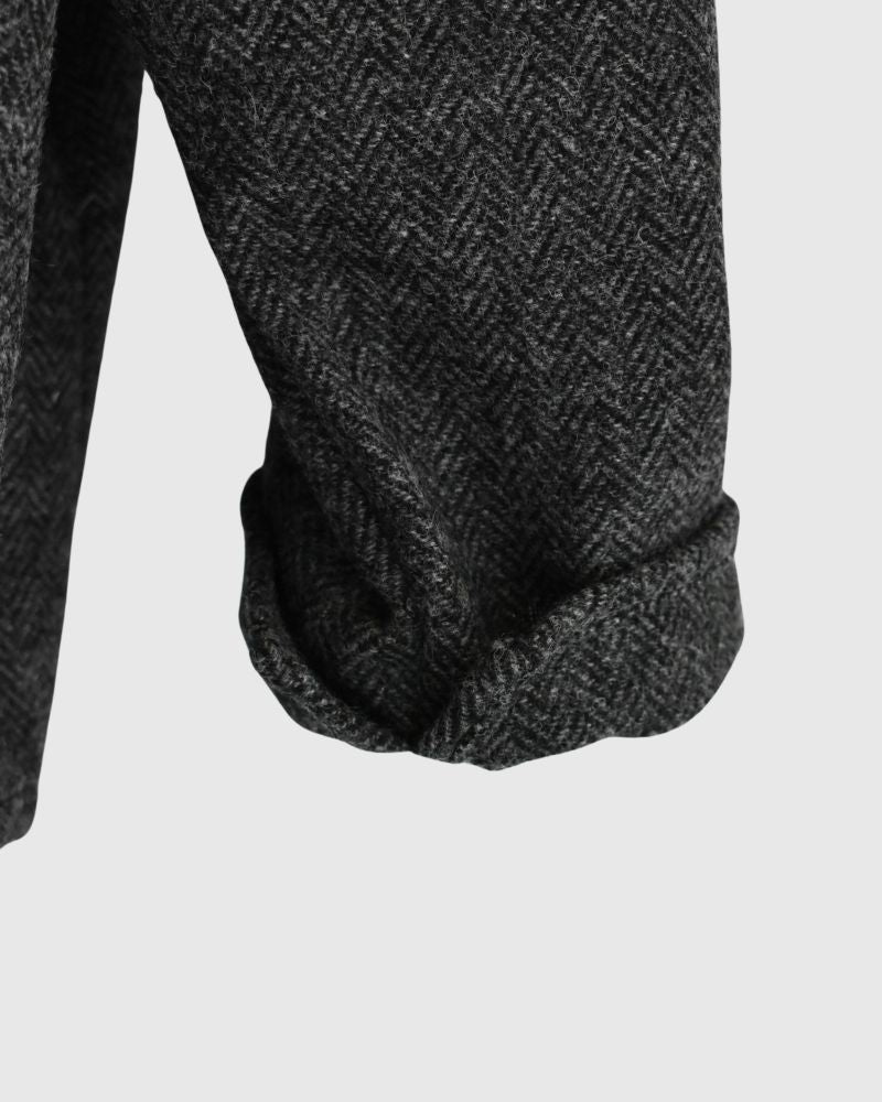 TWEED QUIET FRILL BLOUSE in Black