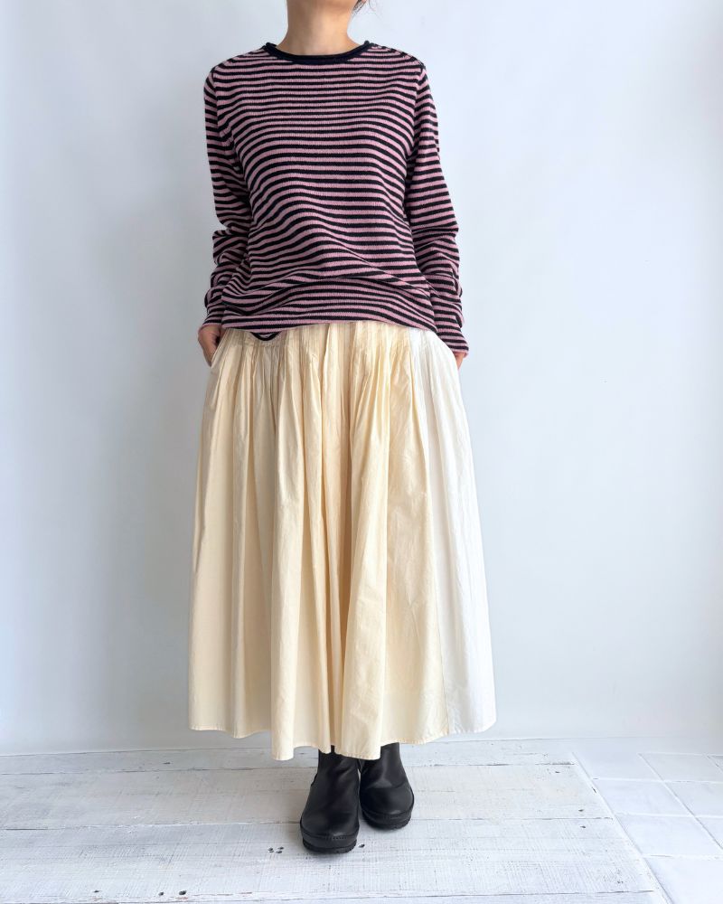 Border knit pullover in Pink/Navy