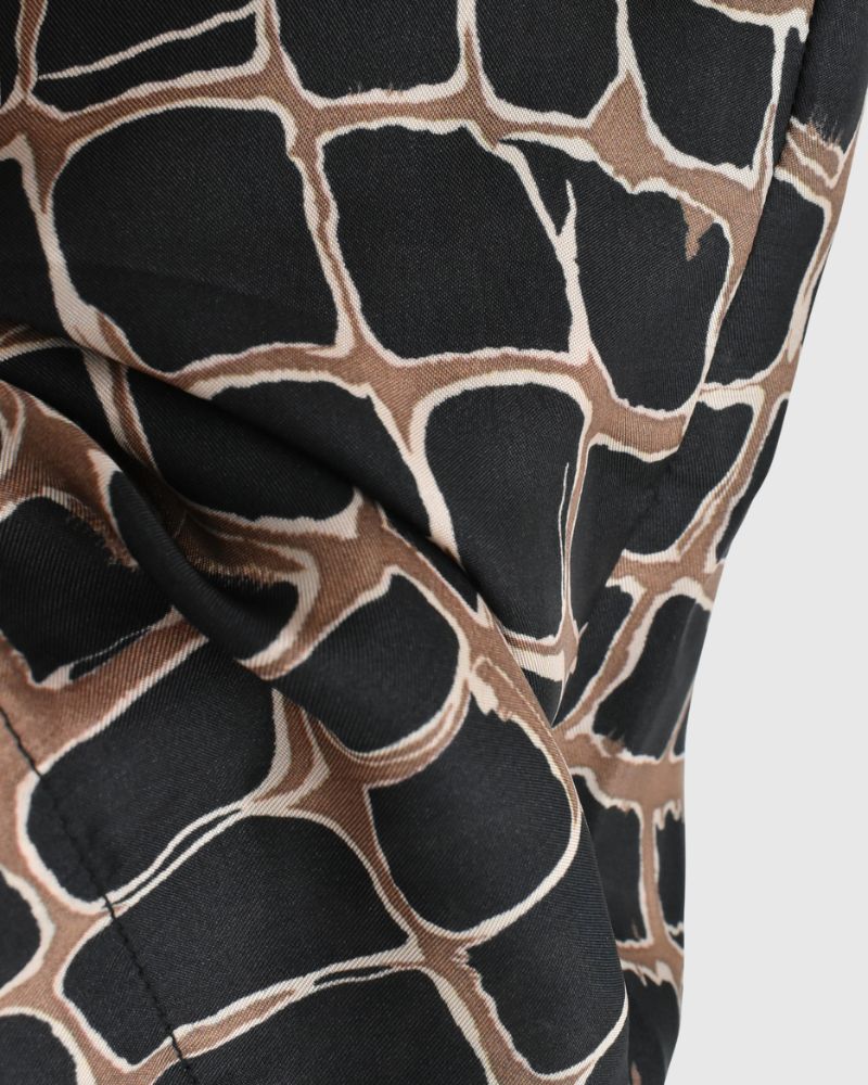 Cobblestone Pattern Easy Pants in CamelBlack