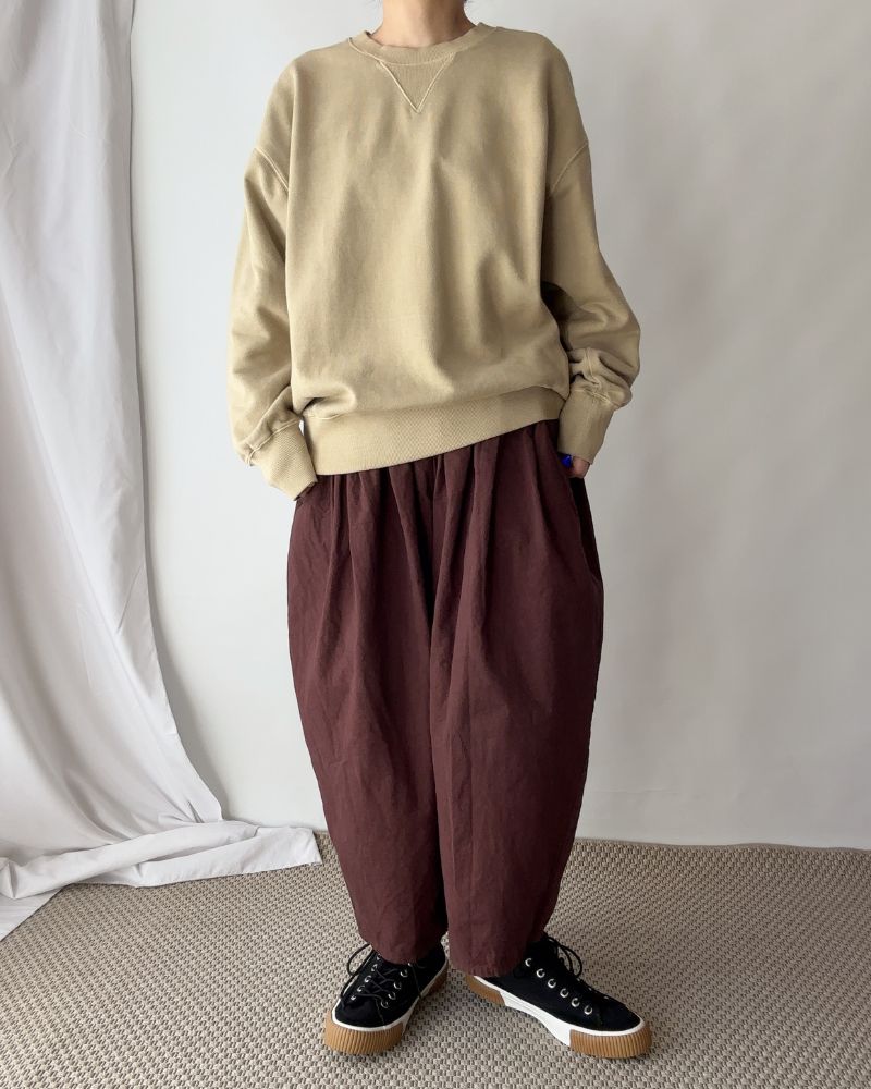 FRENCH TERRY PIGMENT PULLOVER in Beige