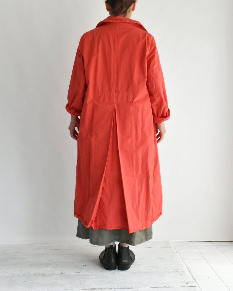 Double-Breasted Coat in Orange Red