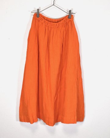 LINEN Skirt Orange