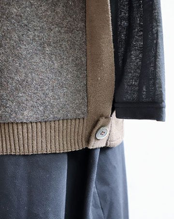 Herringbone knit mid-length vest