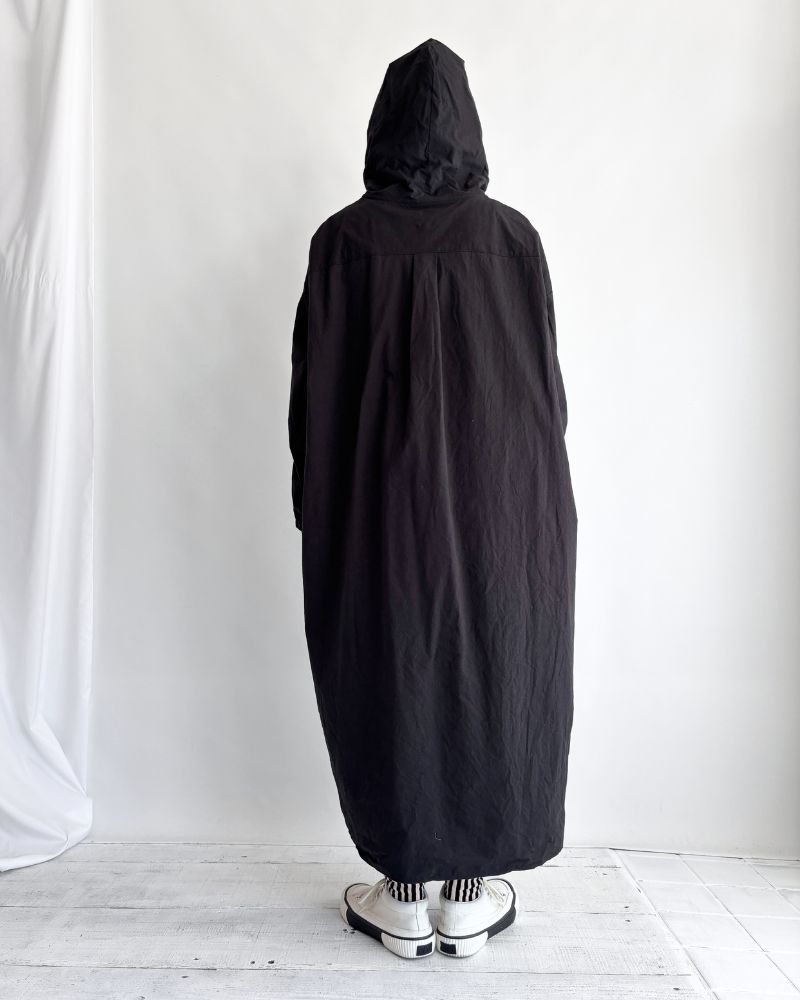 Hooded Coat Dress in Black