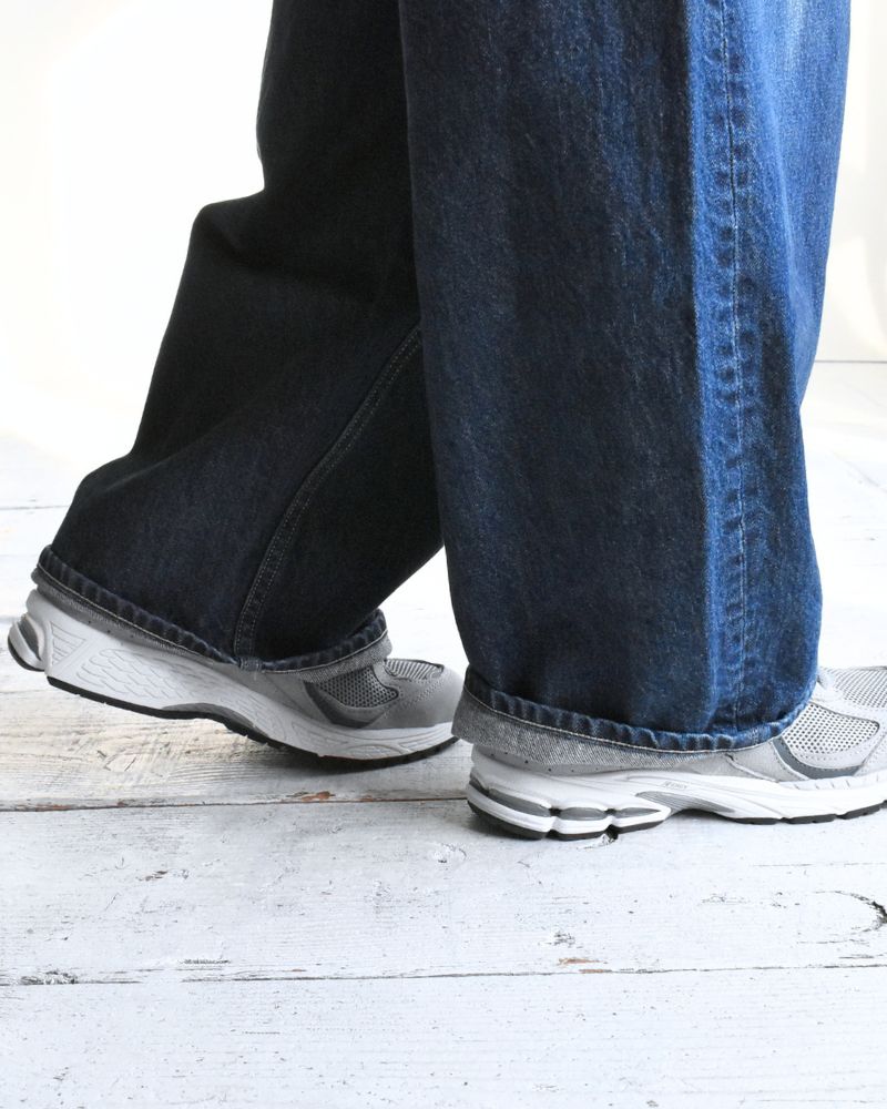 Wide Denim Pants in Indigo