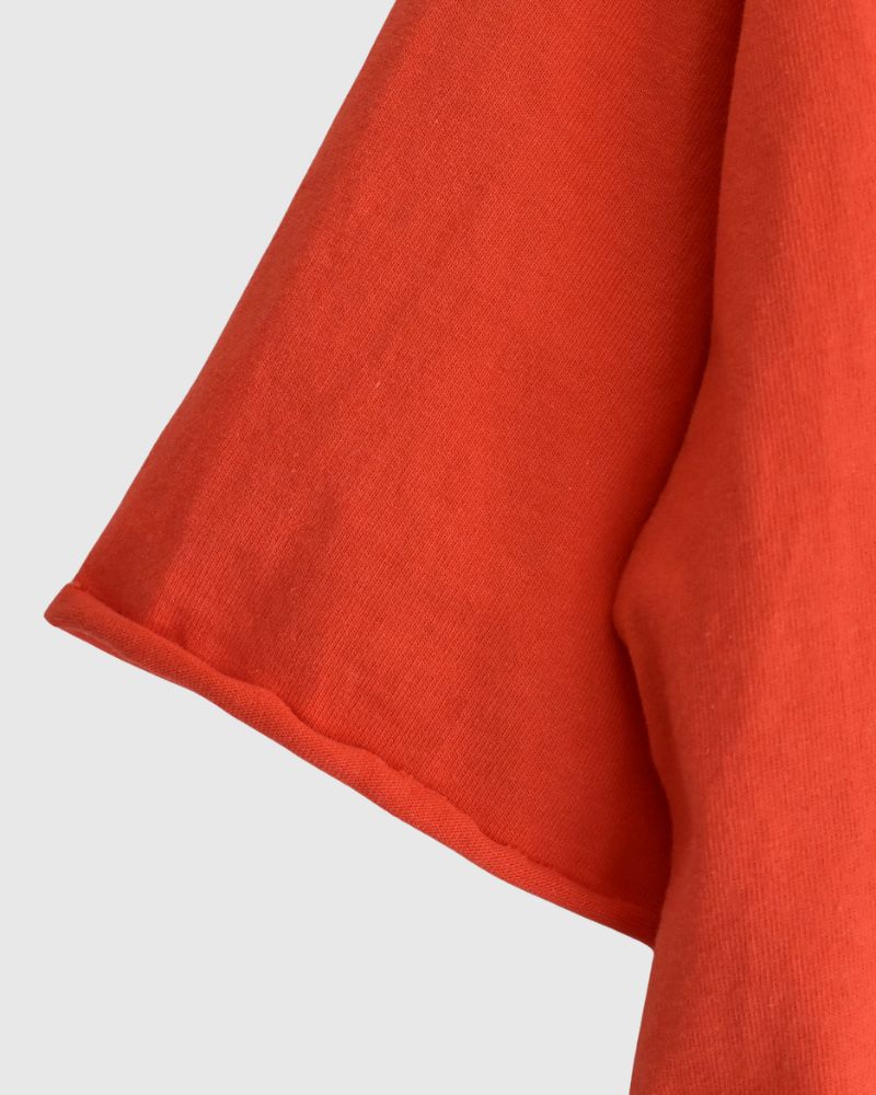 Half-Sleeve Drawstring T-shirt in Orange