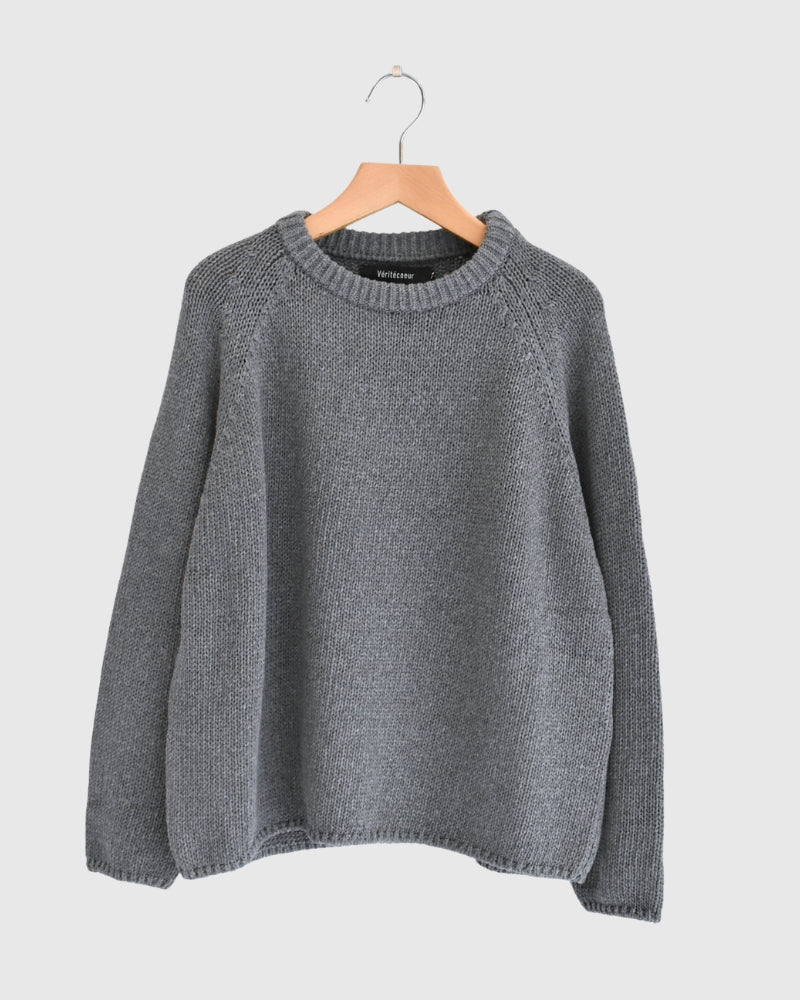 Raglan Pullover Knit in Gray