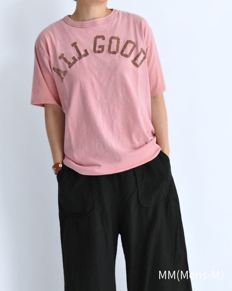 Vintage Cotton Jersey ALL GOOD T-Shirt in Pink