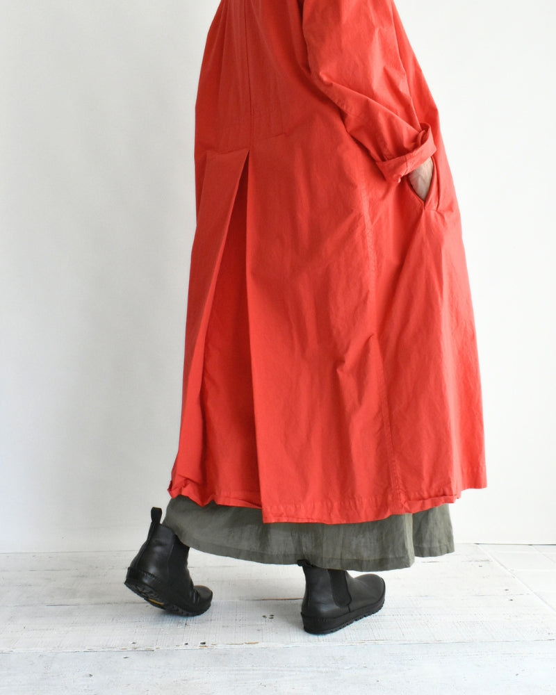 Double-Breasted Coat in Orange Red