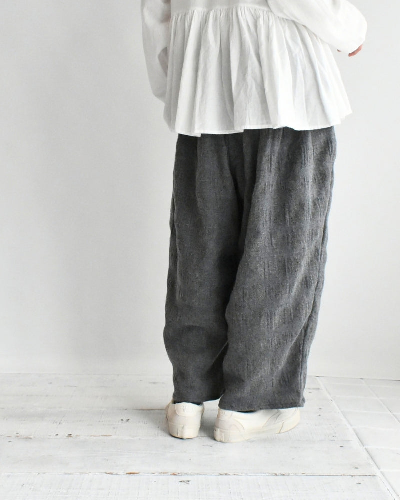 Wool Check Pants in Gray