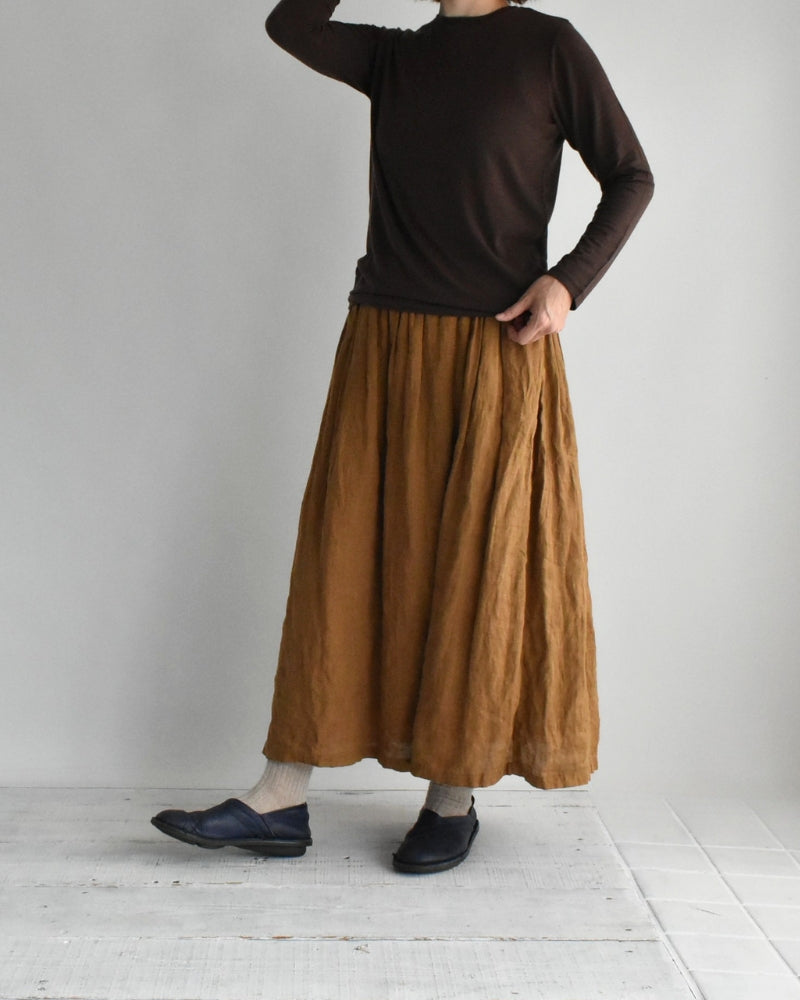 Sheer Jersey Crewneck in Brown