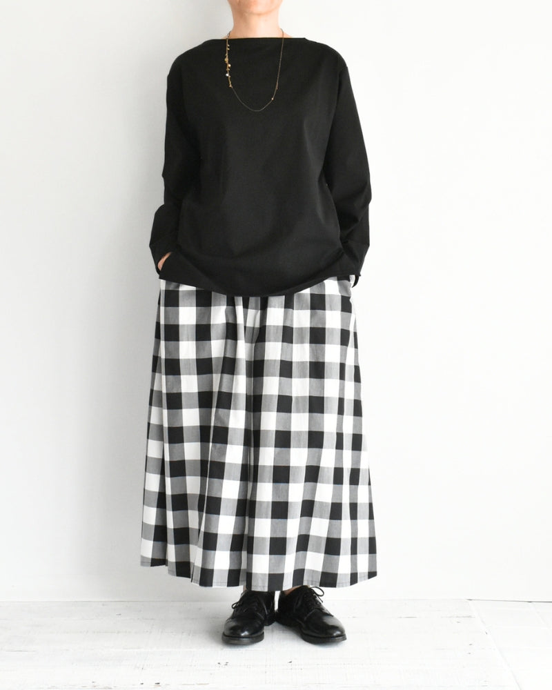 Giza Cotton Basque T-Shirt in Black