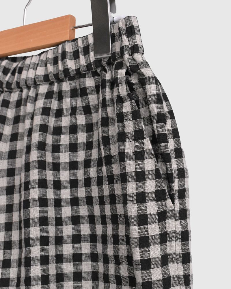 Gingham Check Pants in Natural/Black