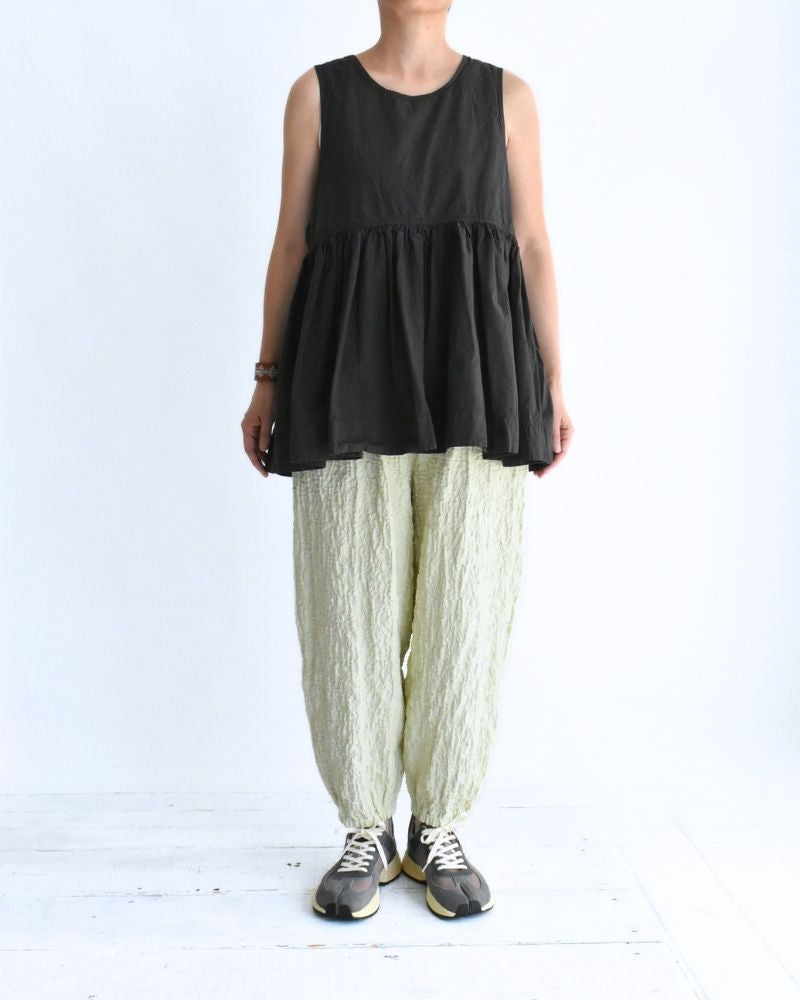 Sleeveless Gathered Top in Dark Brown