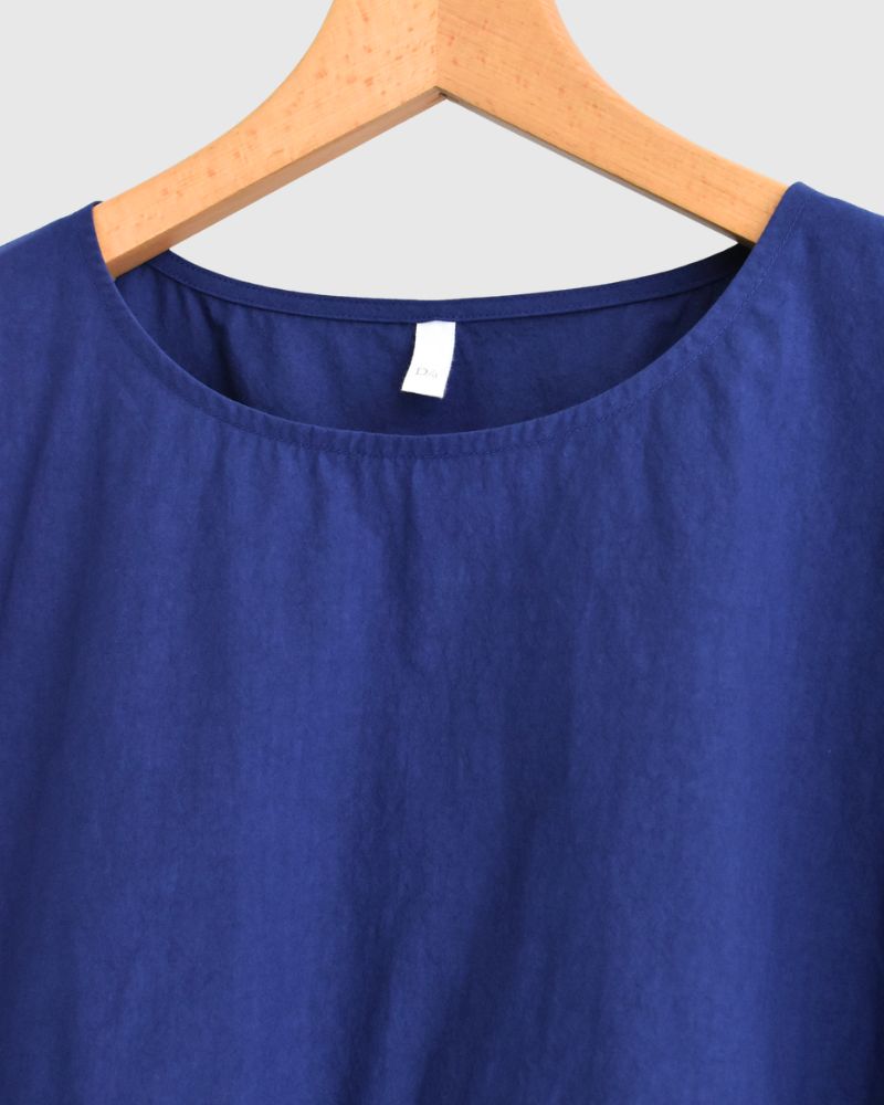 Drawstring Pullover in Blue
