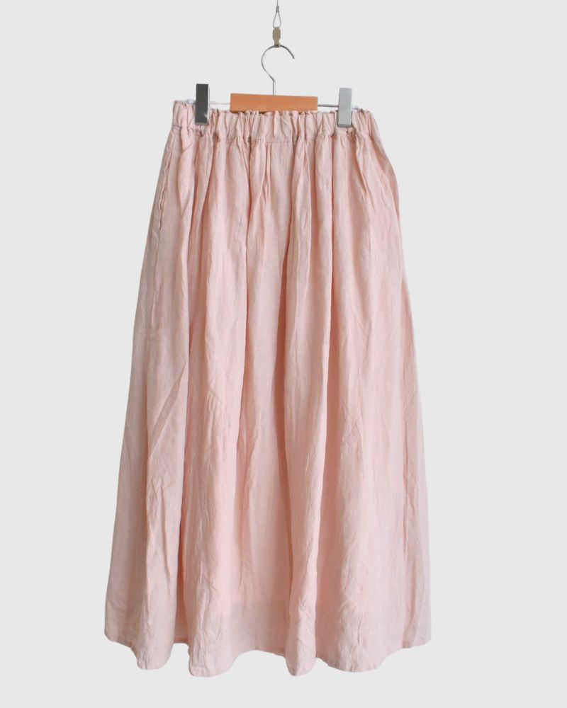 French Linen Skirt in Pink