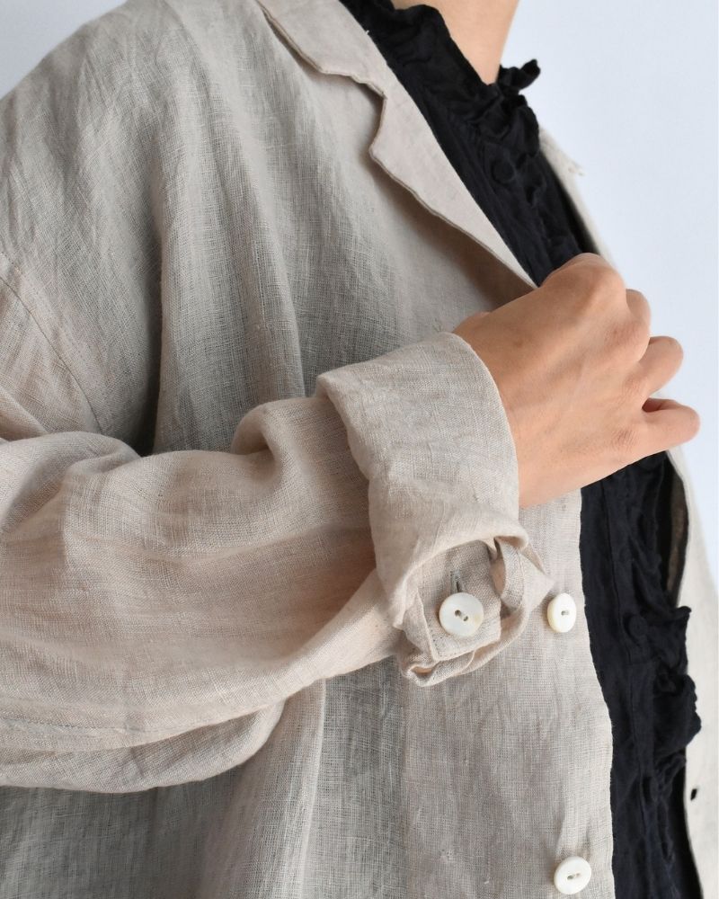 Handwoven 60x60 Linen Jacket in LightGray