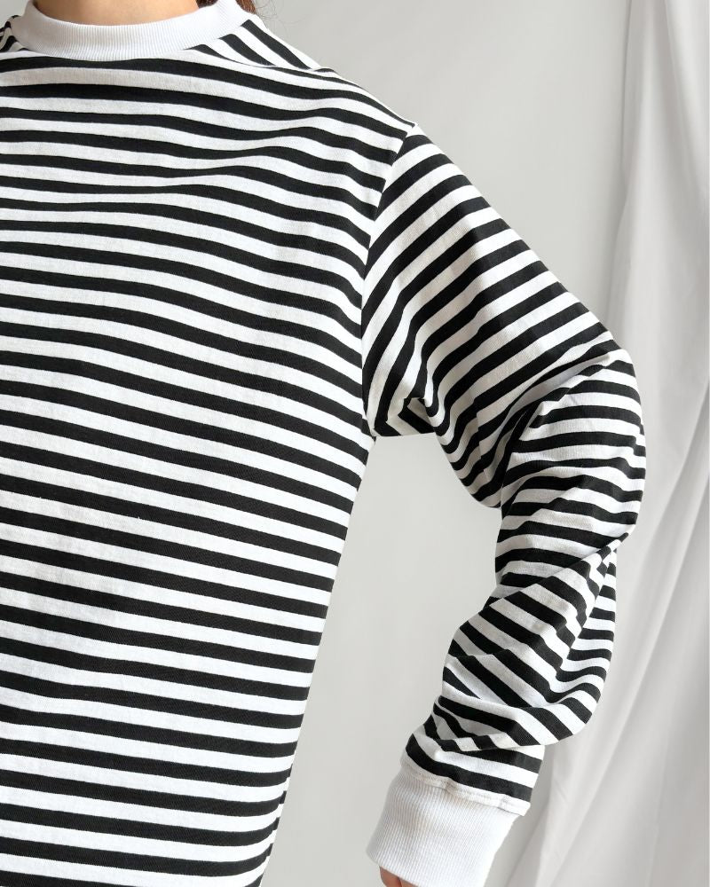 Jersey Crew Neck L/S TEE in BlackBorder