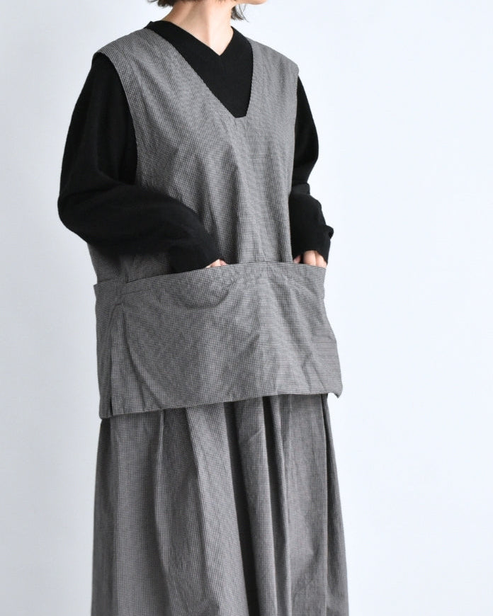 Work Pullover Vest in BrownGingham