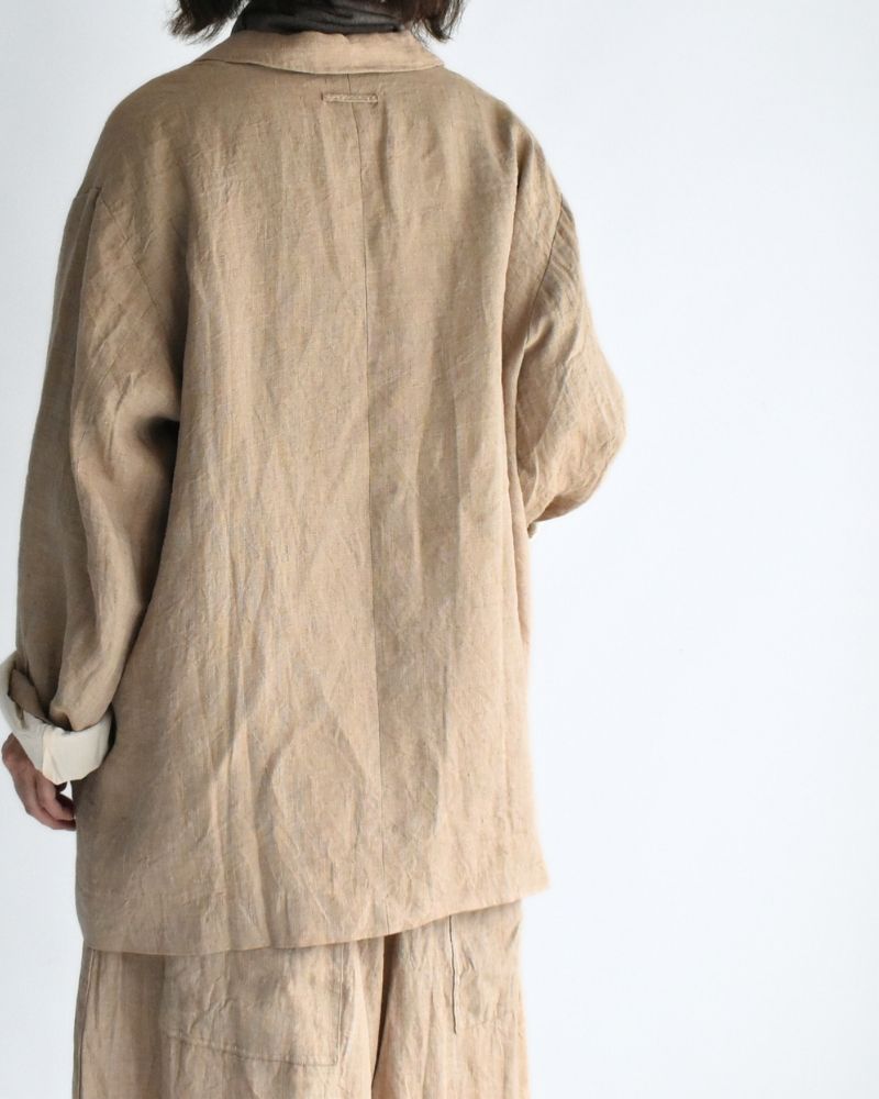 Handwoven 40 Linen Jacket in Beige