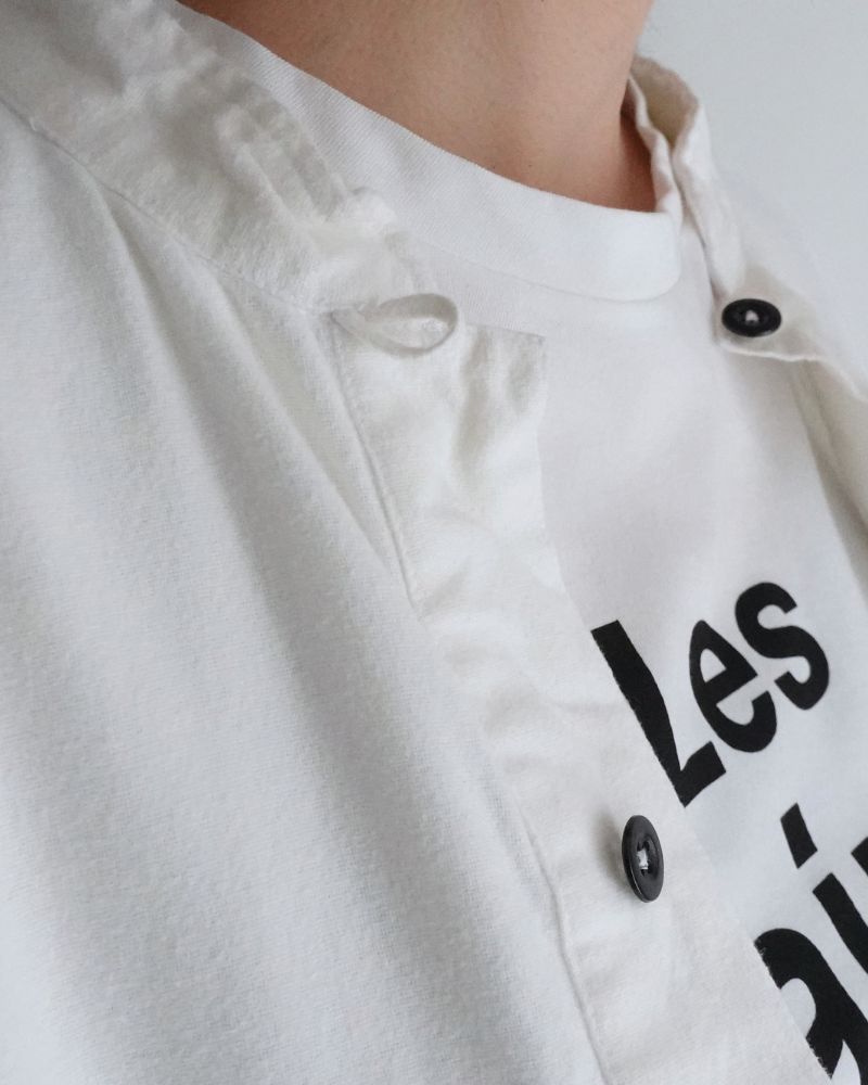 Stand Collar Shirt in White
