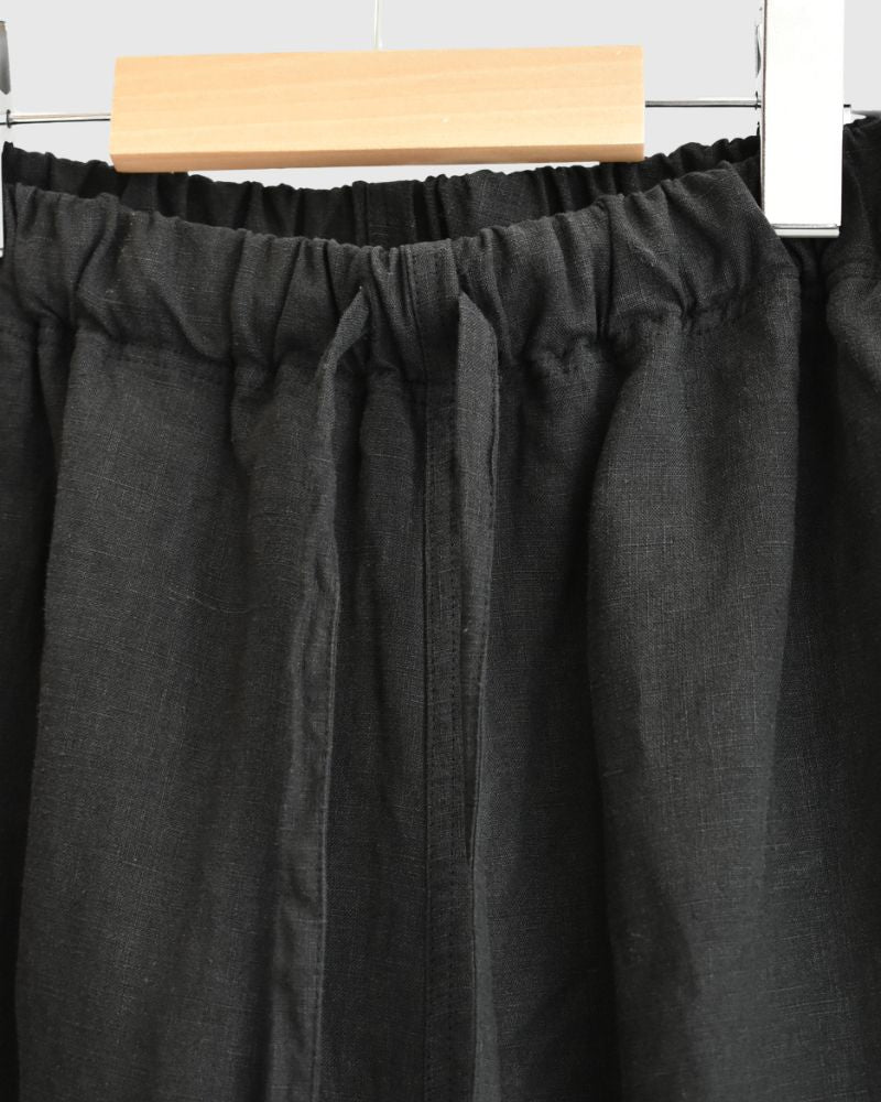 French Linen Wide Pants in Black