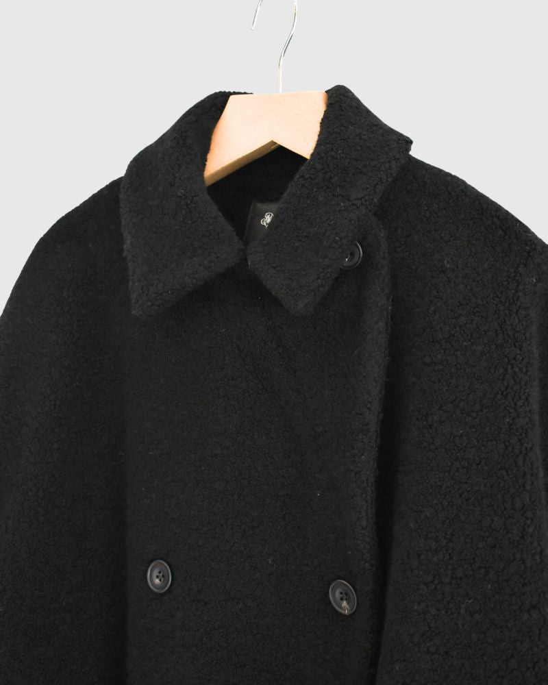 DOUBLE OVER COAT in Black