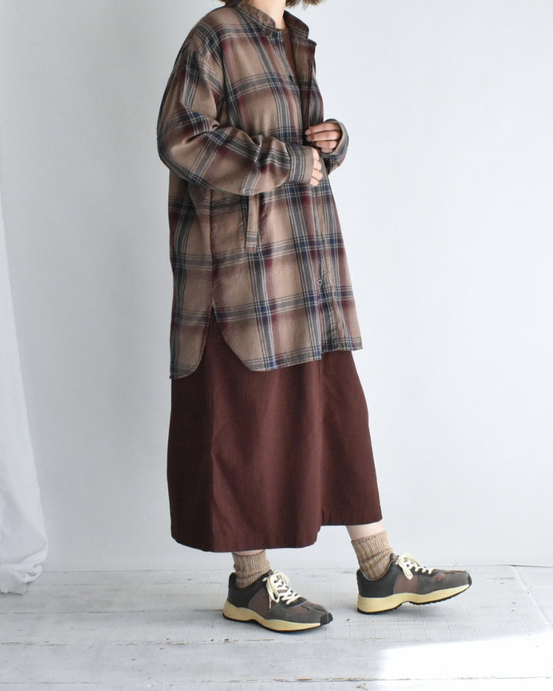 Stand Collar Shirt in Mocha