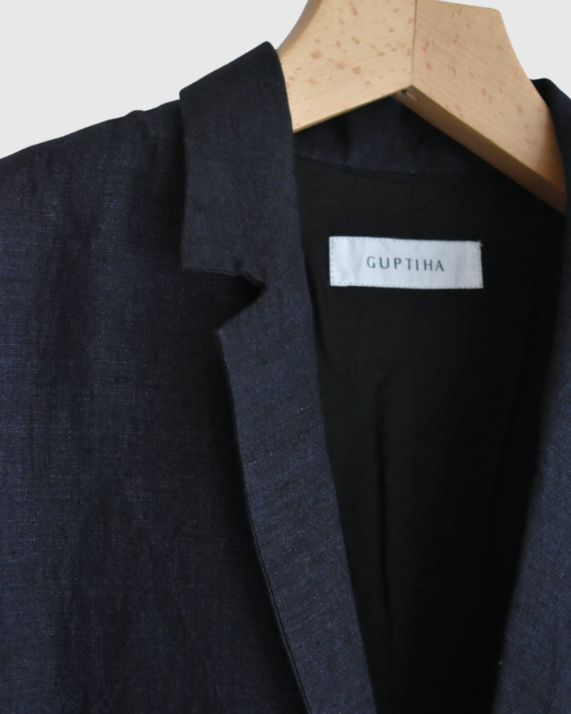 Handwoven 40 Linen Jacket in DarkNavy