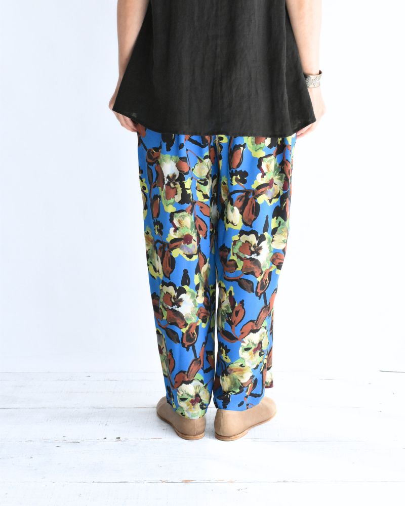 Ipeker Print Easy Pants in BlueBrown