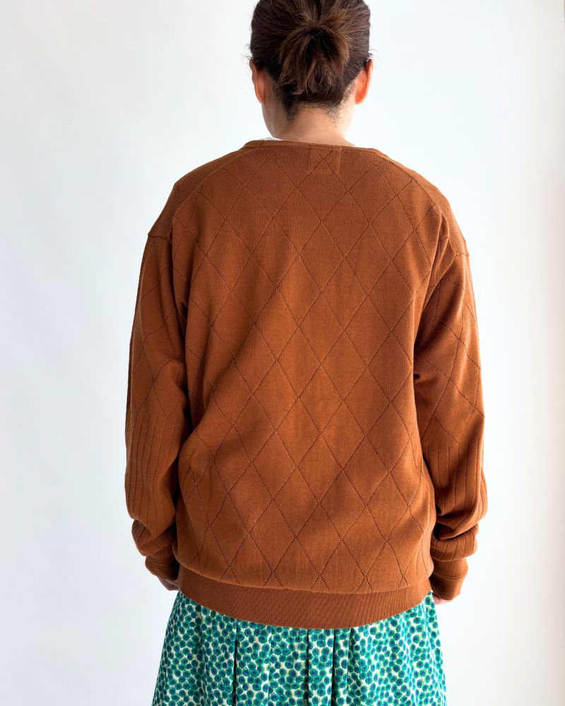 Openwork knit cardigan 'EMILY' in Camel