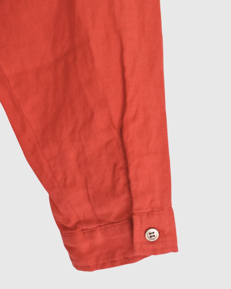 French Linen Shirt in Red