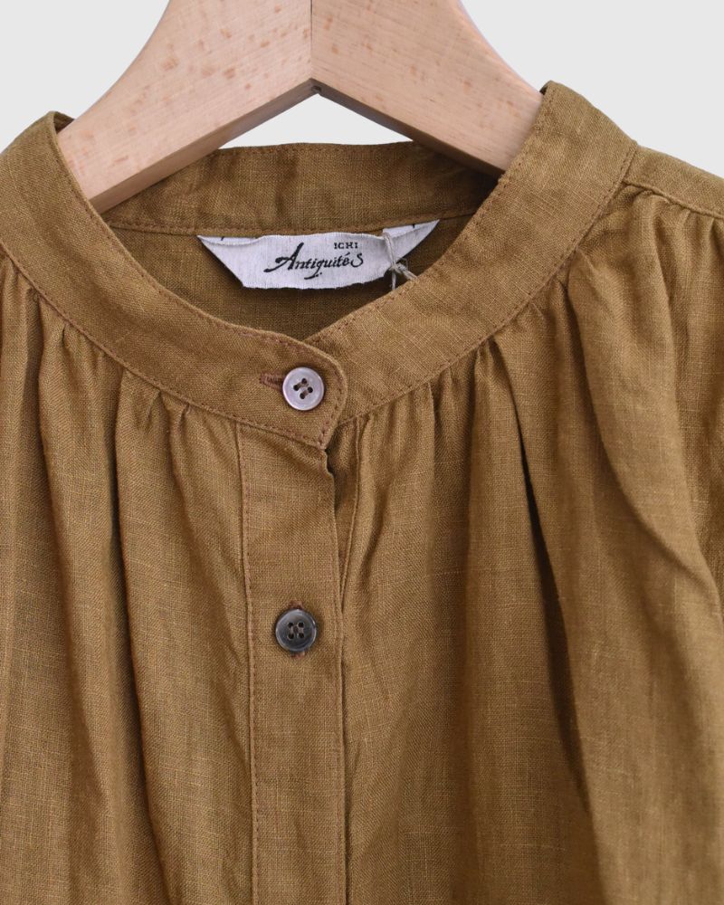 French Linen Dress in Camel