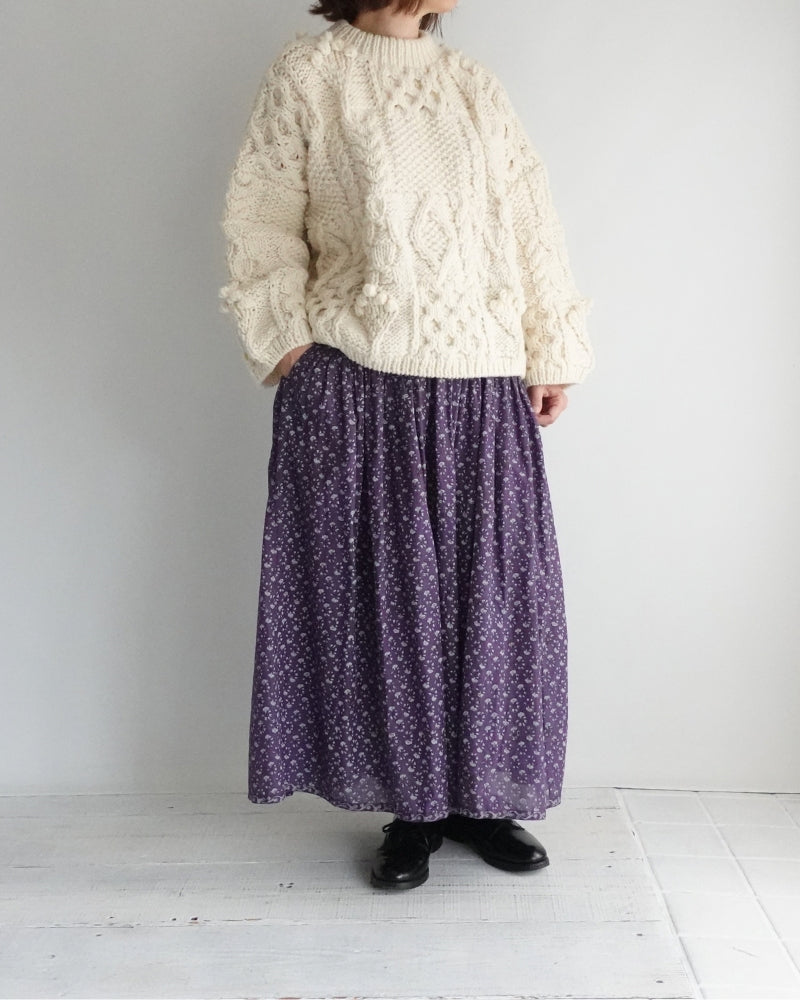 Peru Hand Knit Pullover in White