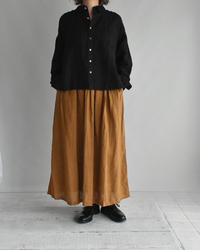 Handwoven 60 Linen Shirt in Black