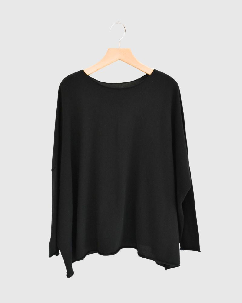5-Color T-Line Pullover in Black