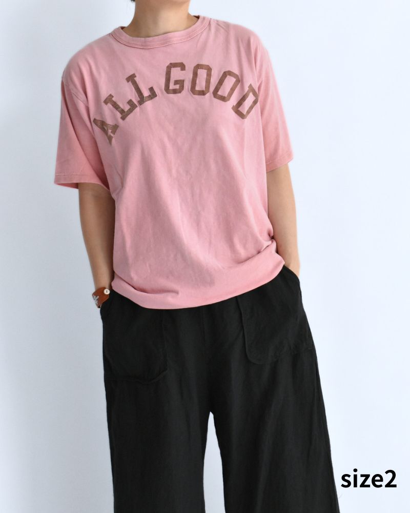 Vintage Cotton Jersey ALL GOOD T-Shirt in Pink