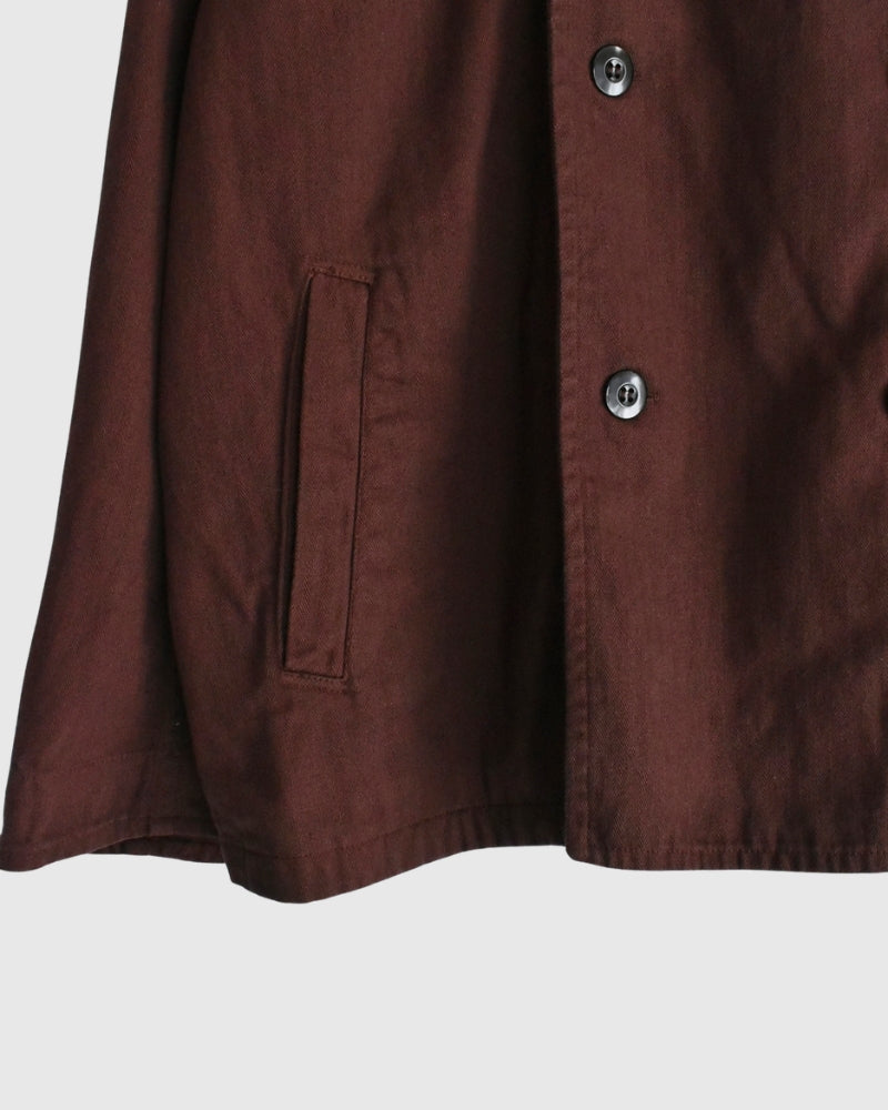 Stand Collar Double Breast Jacket in Burgundy