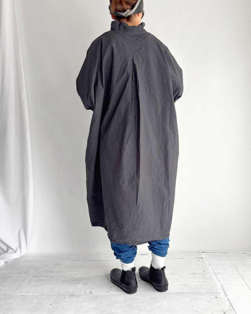 Cotton wide silhouette dress in Gray