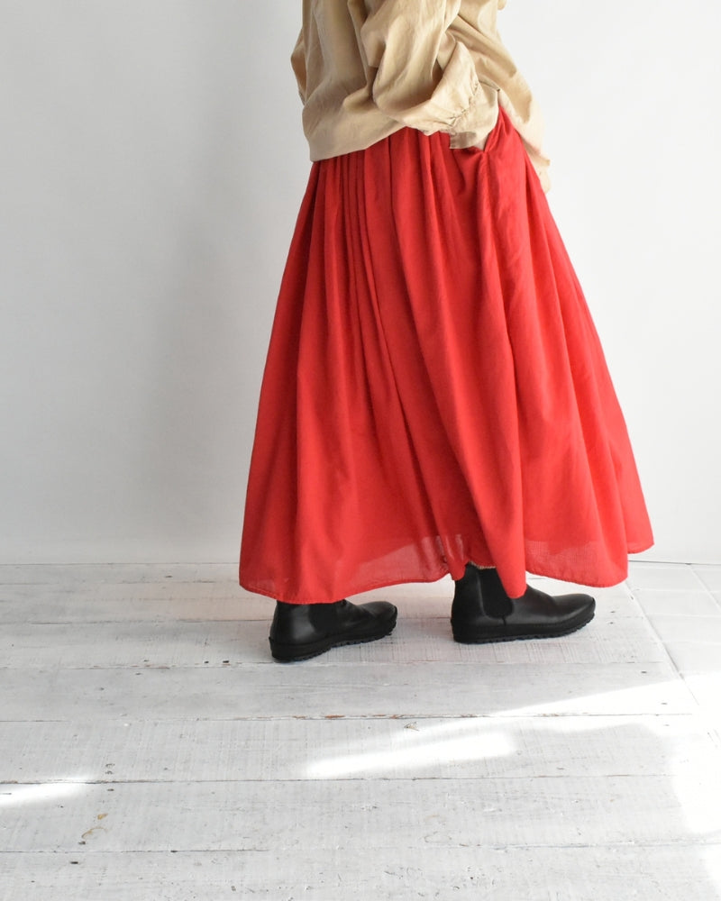 Rajasthan Gathered Skirt in Red